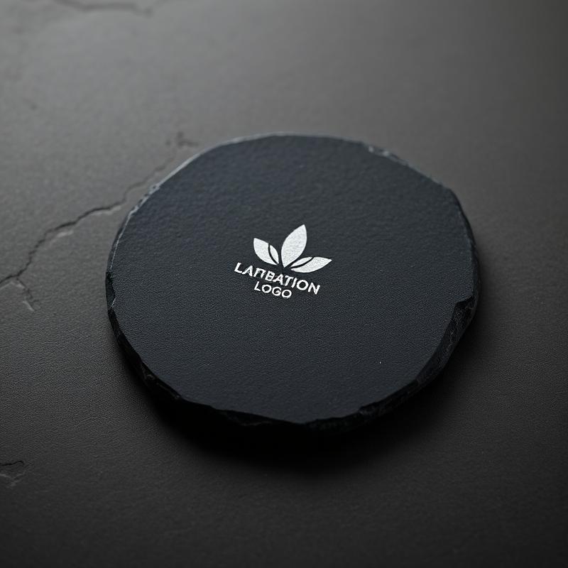 Corporate engraved slate coaster with company logo