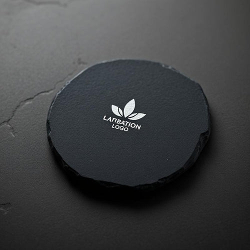 Corporate engraved slate coaster with company logo