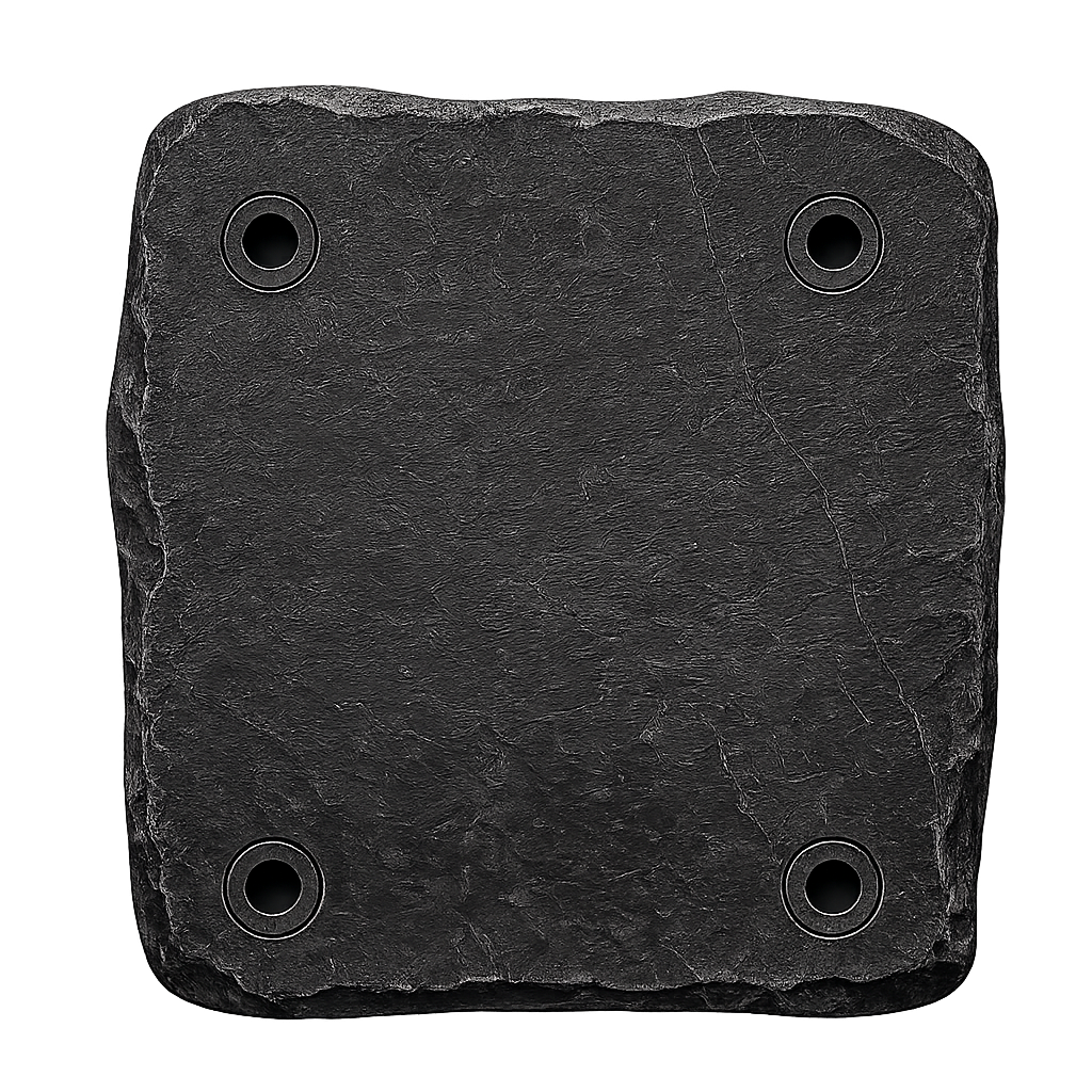 Natural slate coaster reverse with soft anti-slip backing